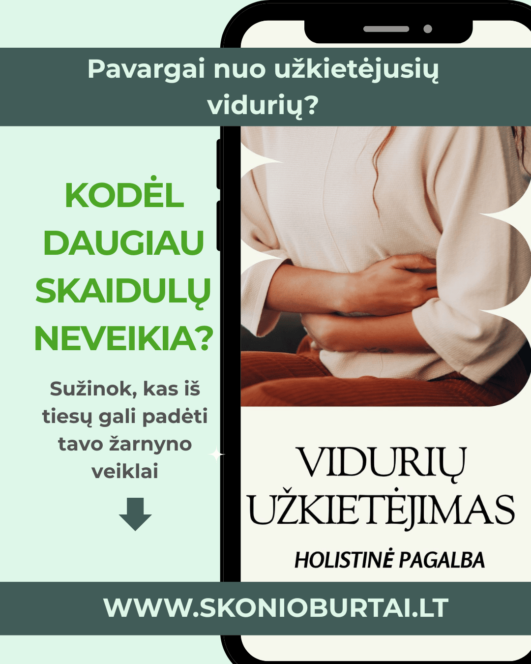 Vidurių užkietėjimas, holistinės pagalbos gidas
