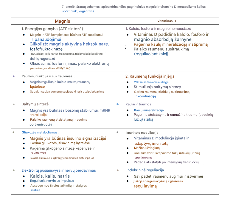 Vitamino D ir magnio derinio svarba fiziškai aktyviems žmonėms