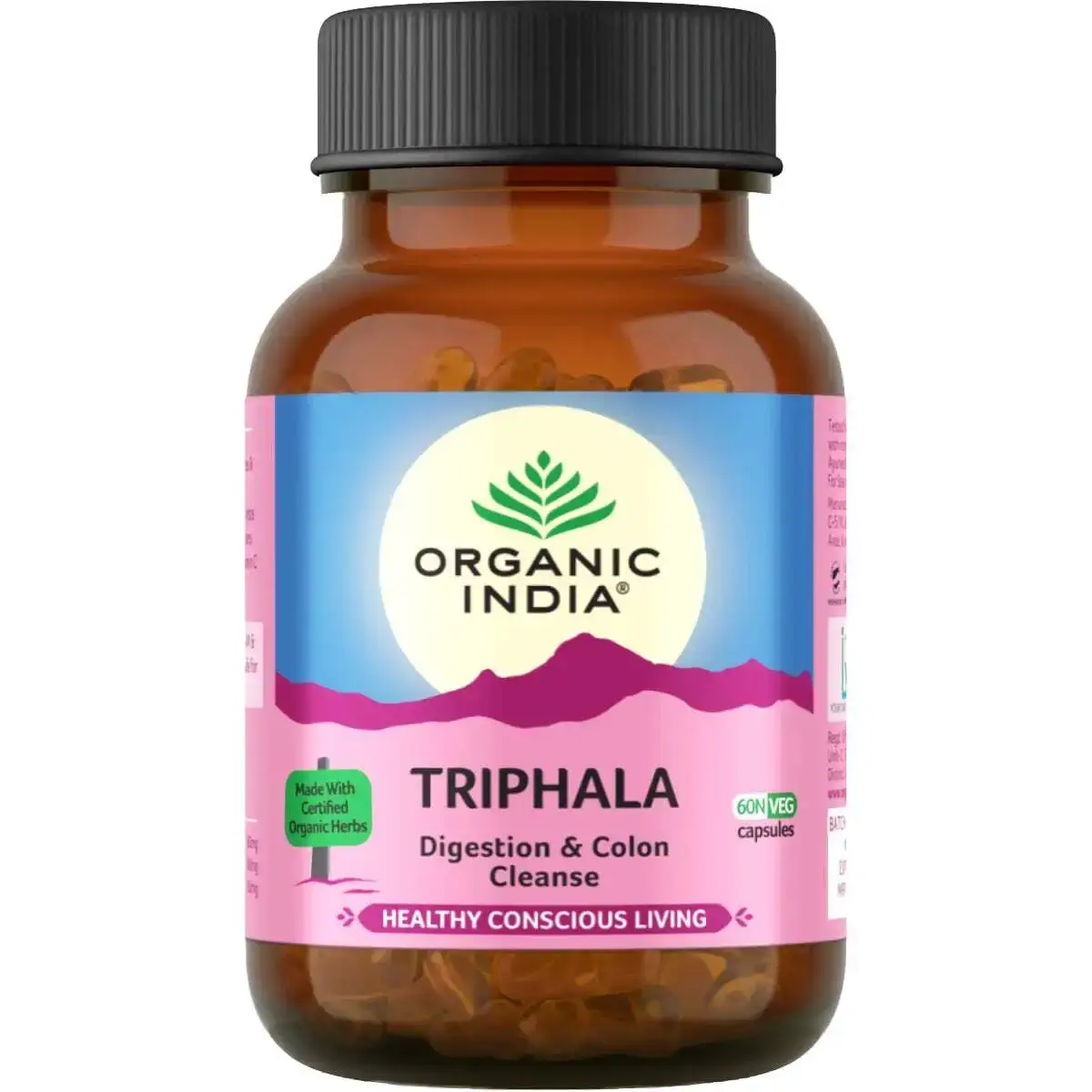 Organic India Triphala – klasikinė ajurvedinė formulė virškinimui ir organizmo balansui