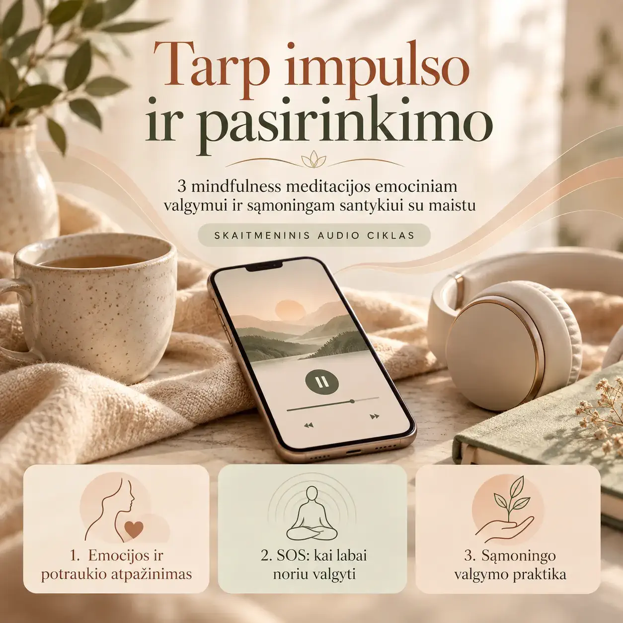 Meditacijos emociniam valgymui: Mindful eating