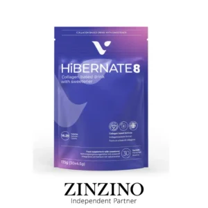 Hibernate8 – kolageno gėrimas prieš miegą su ašvaganda, ramunėlėmis ir melisa.