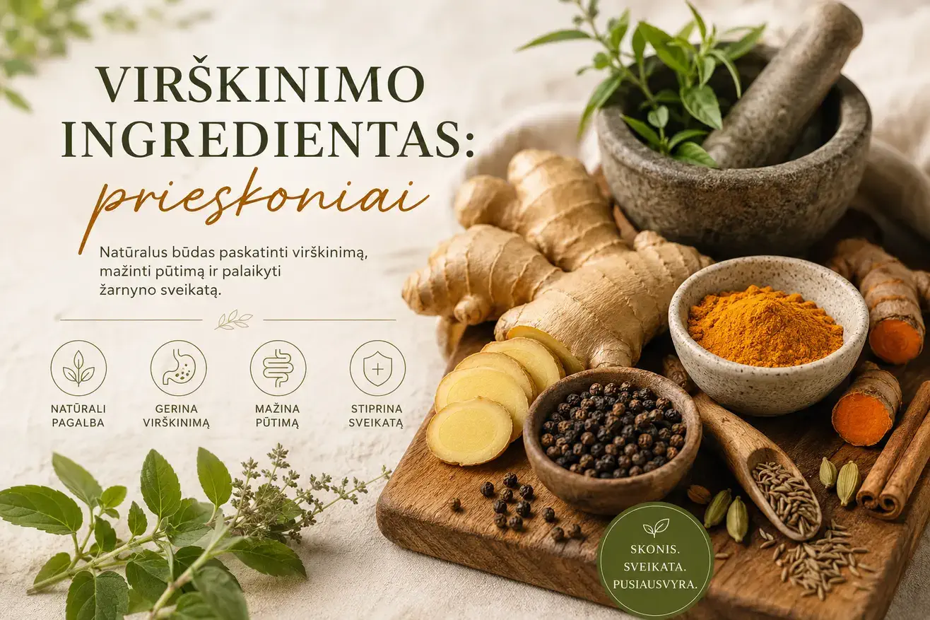 Virškinimą gerinantys prieskoniai: kaip imbieras, ciberžolė ir kardamonas palaiko žarnyno sveikatą