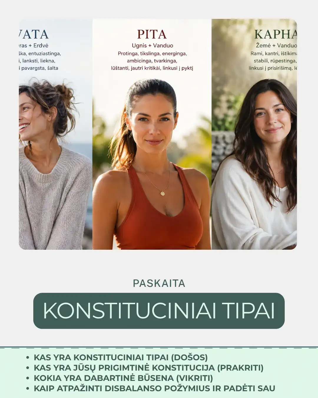Konstituciniai tipai ajurvedoje (došos)