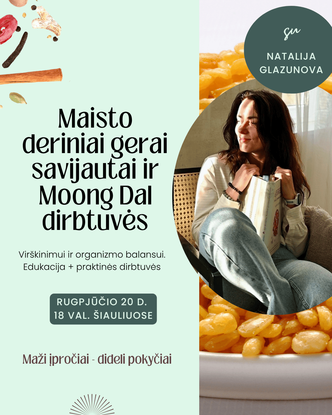 Maisto deriniai gerai savijautai ir Moong Dal dirbtuvės